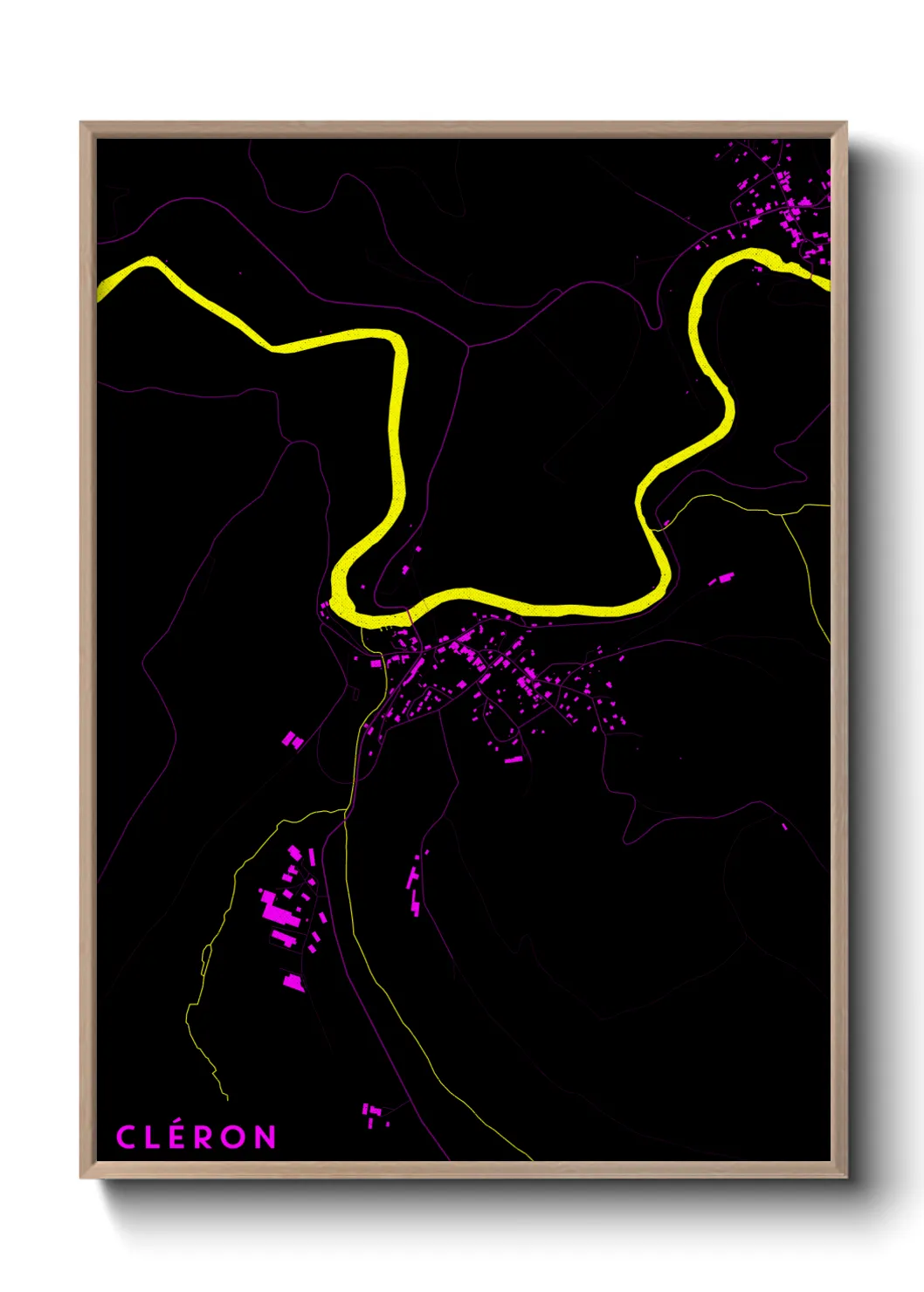 Une affiche de carte sur Cléron