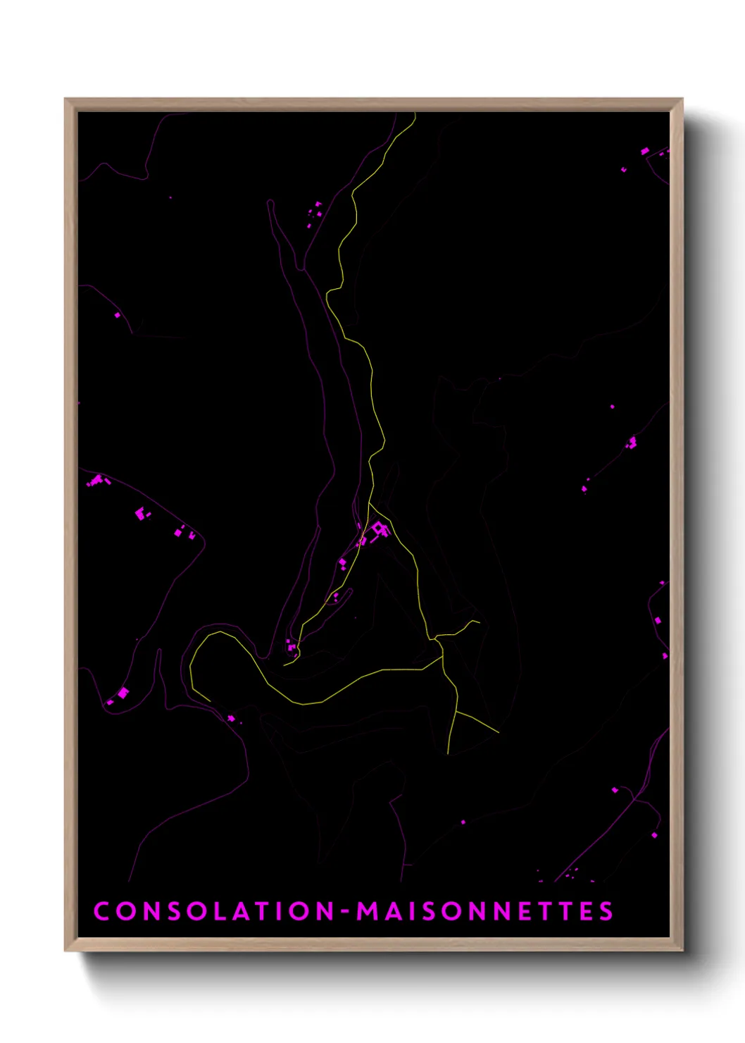 Une affiche de carte sur Consolation-Maisonnettes