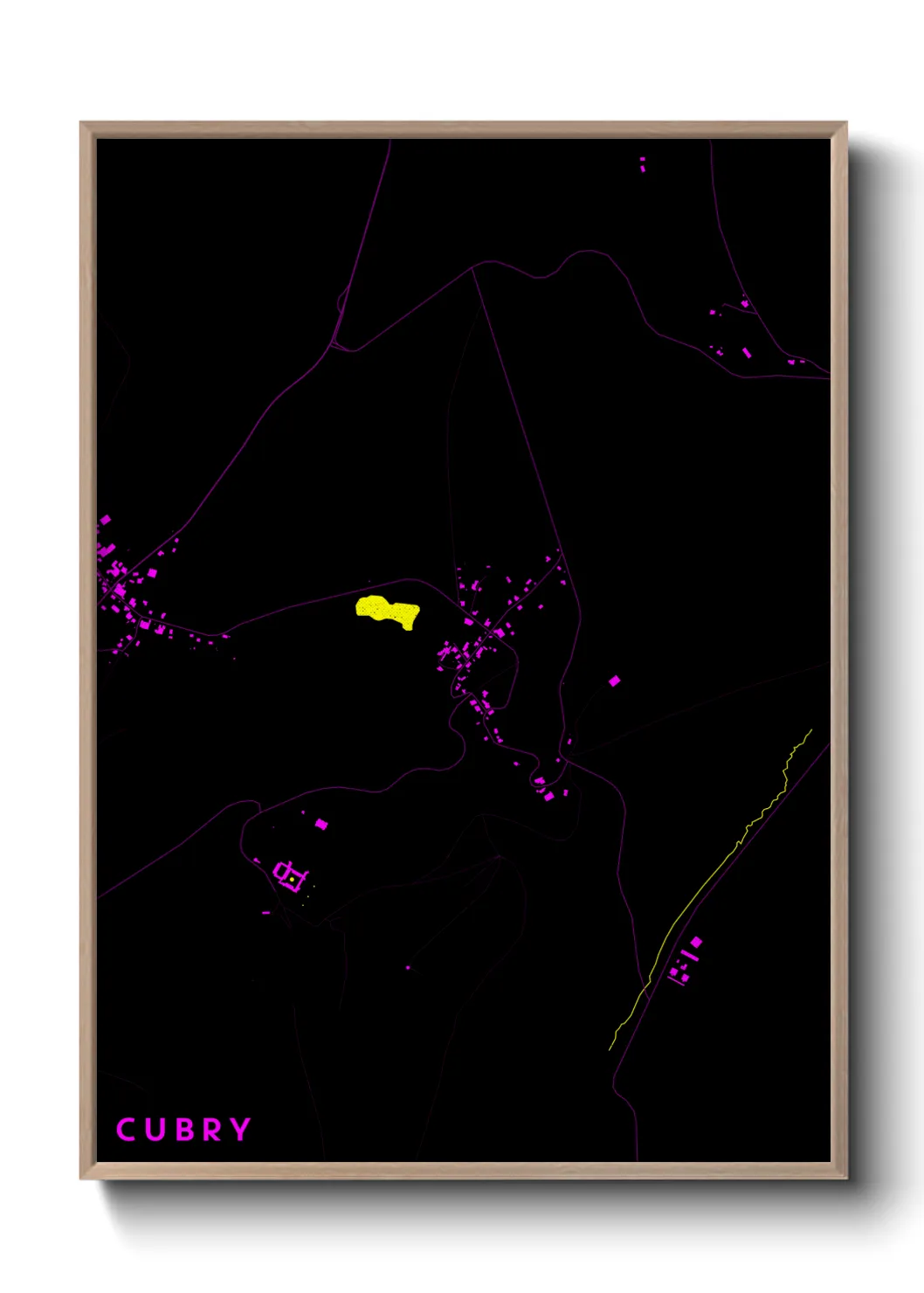 Une affiche de carte sur Cubry