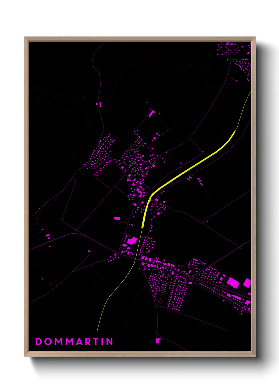 Une affiche de carte sur Dommartin