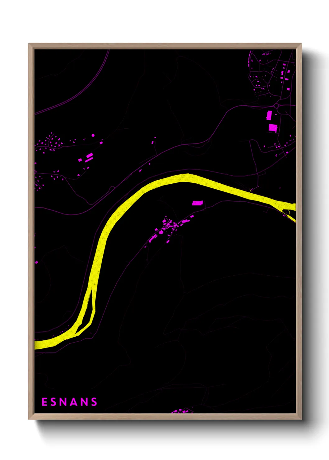 Une affiche de carte sur Esnans