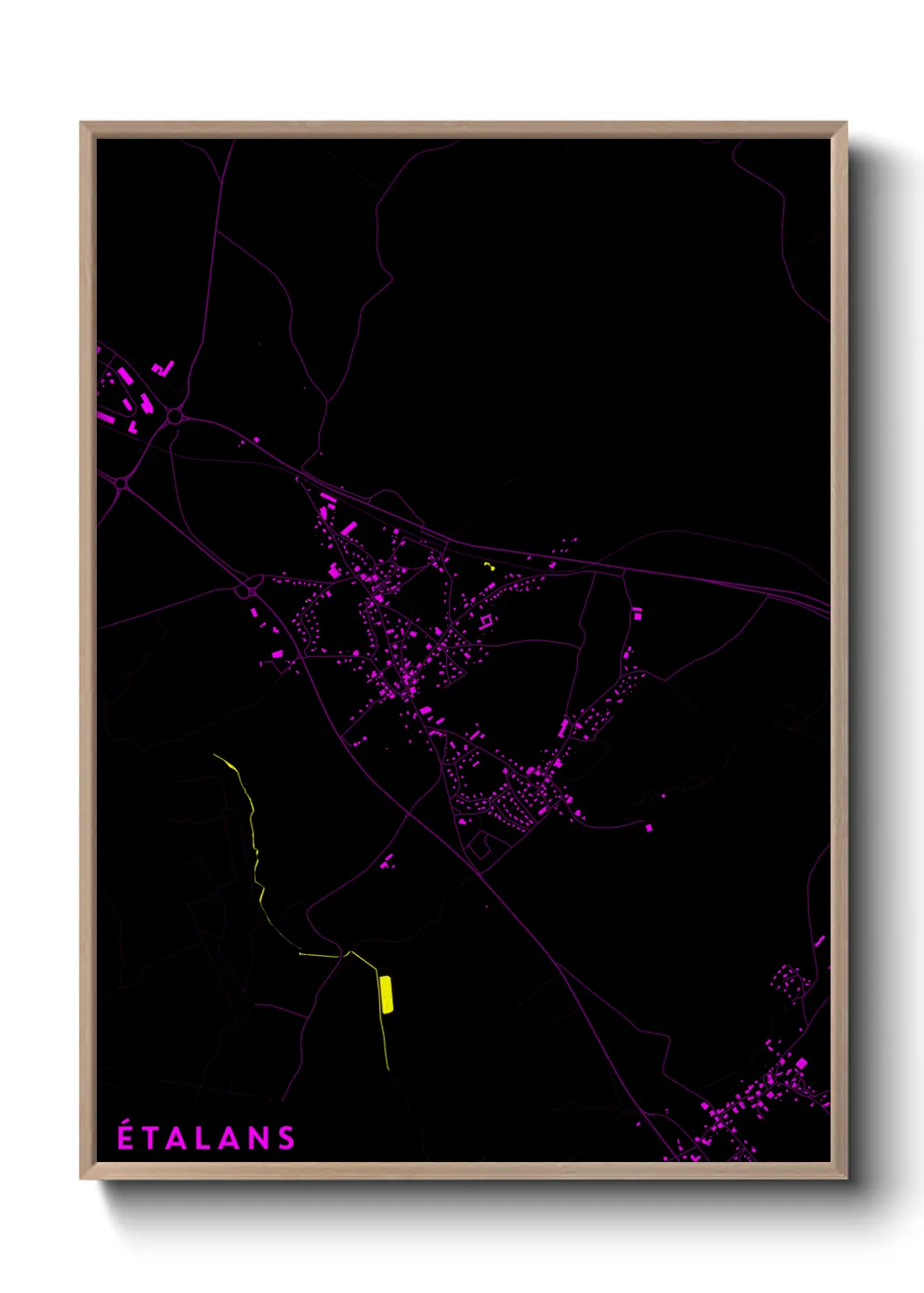 Une affiche de carte sur Étalans