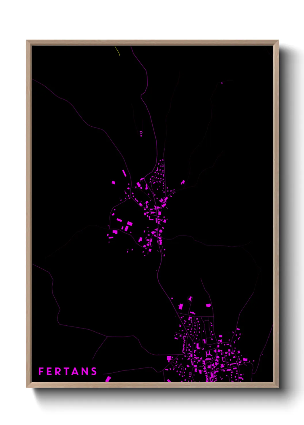 Une affiche de carte sur Fertans