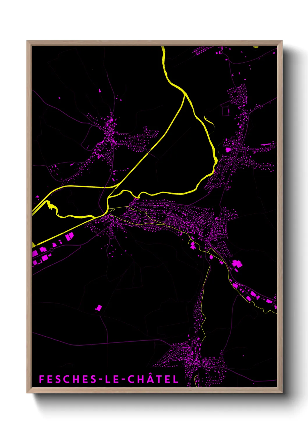 Une affiche de carte sur Fesches-le-Châtel