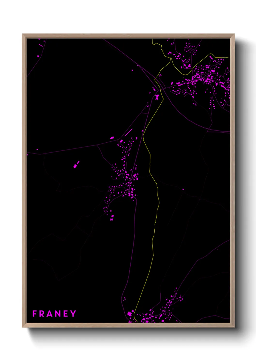 Une affiche de carte sur Franey