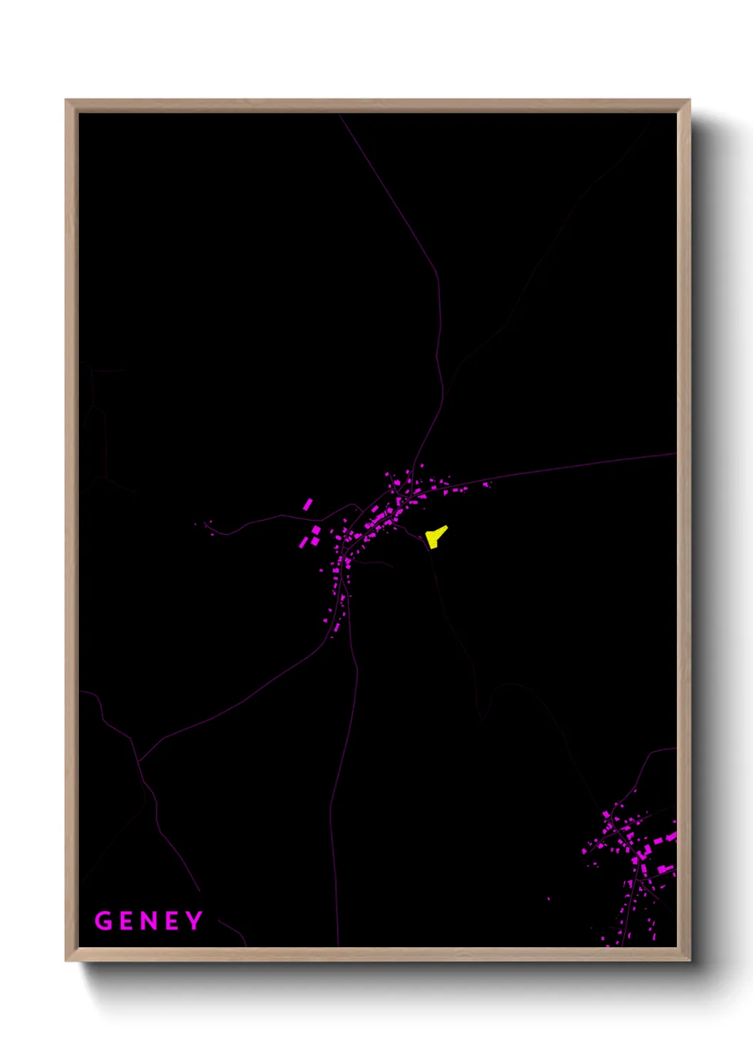 Une affiche de carte sur Geney