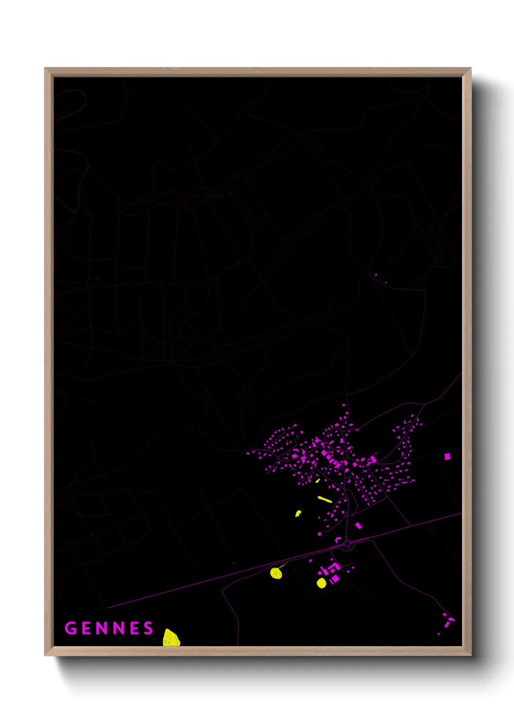 Une affiche de carte sur Gennes