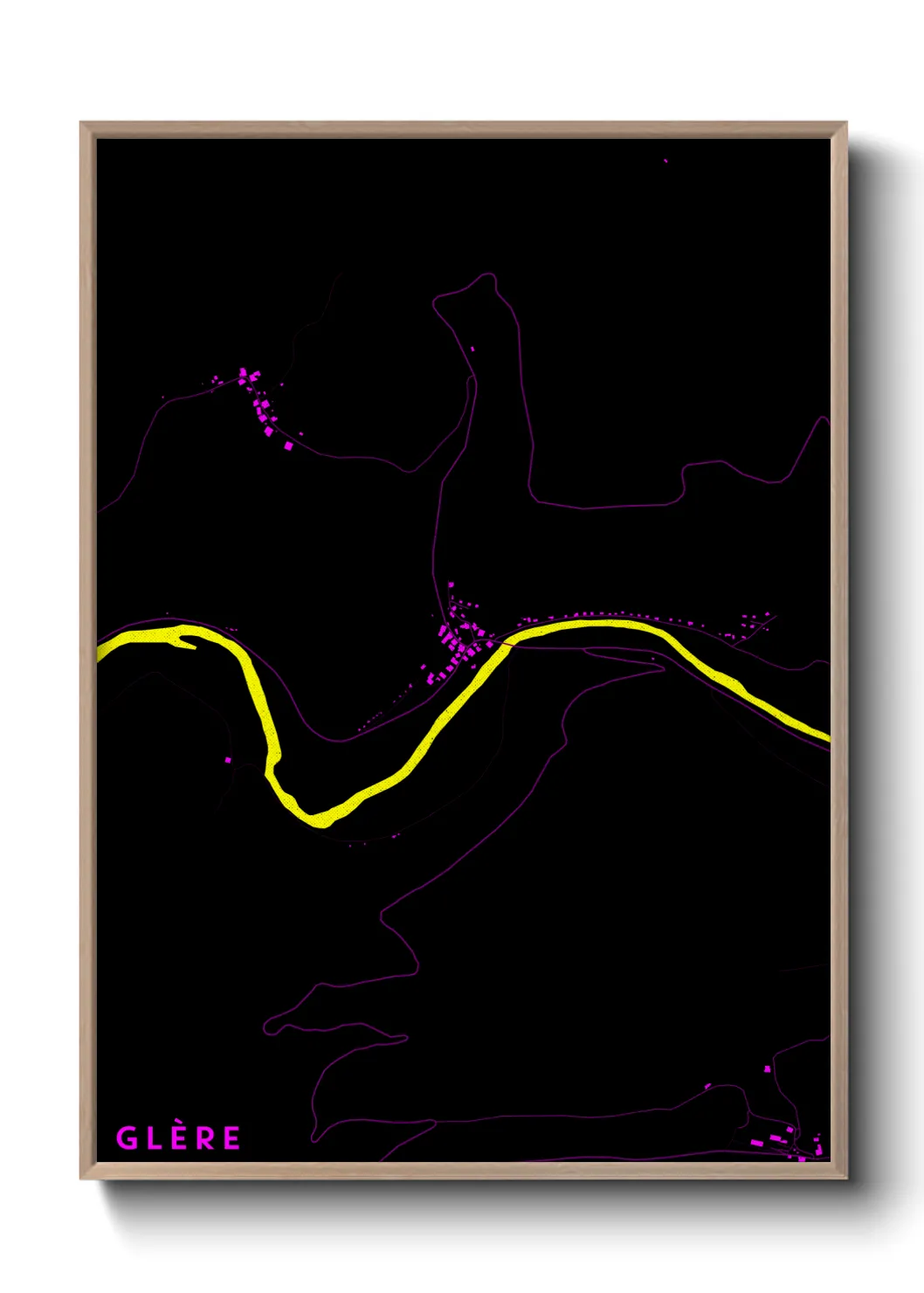 Une affiche de carte sur Glère