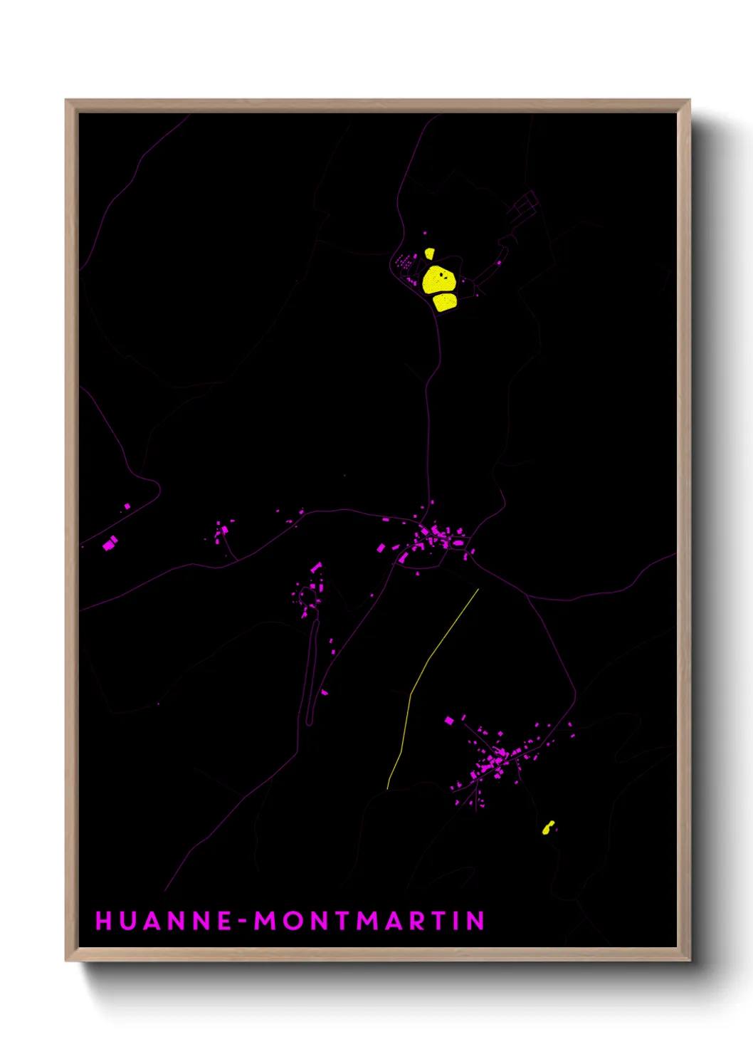 Une affiche de carte sur Huanne-Montmartin