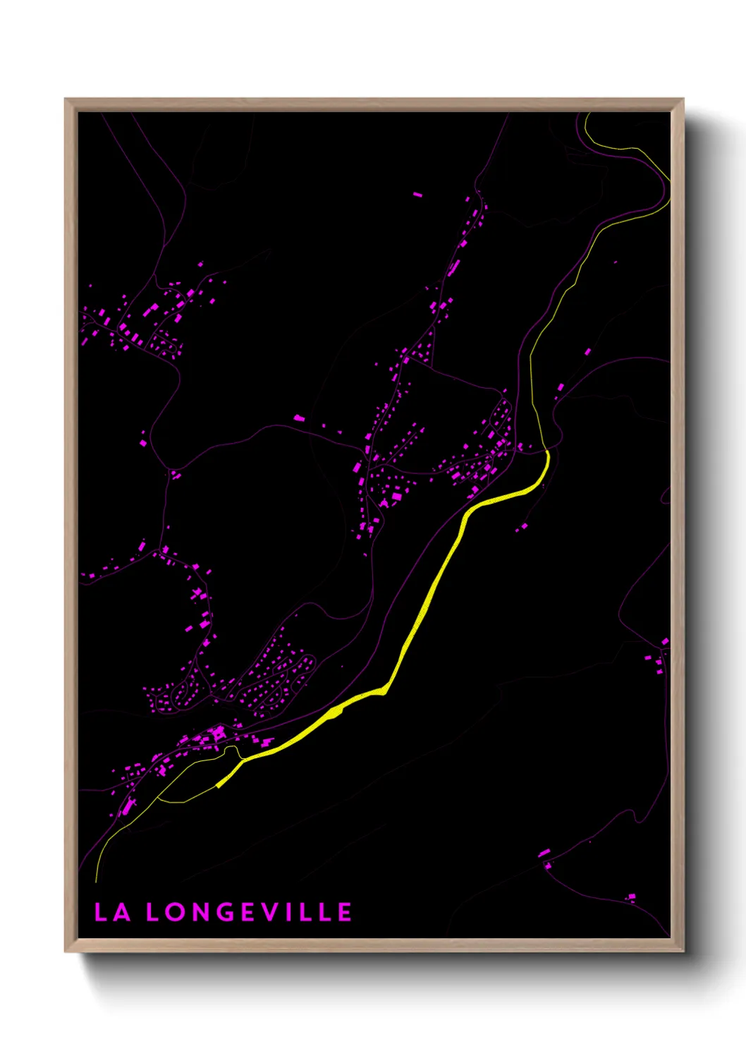 Une affiche de carte sur La Longeville