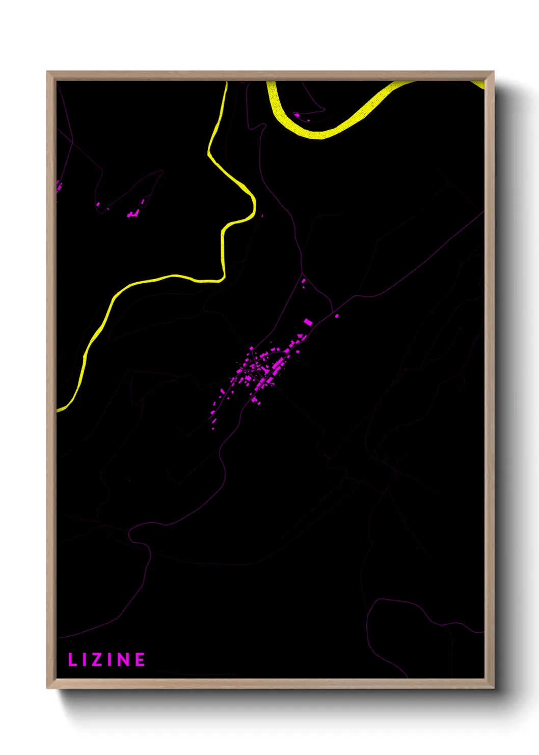 Une affiche de carte sur Lizine