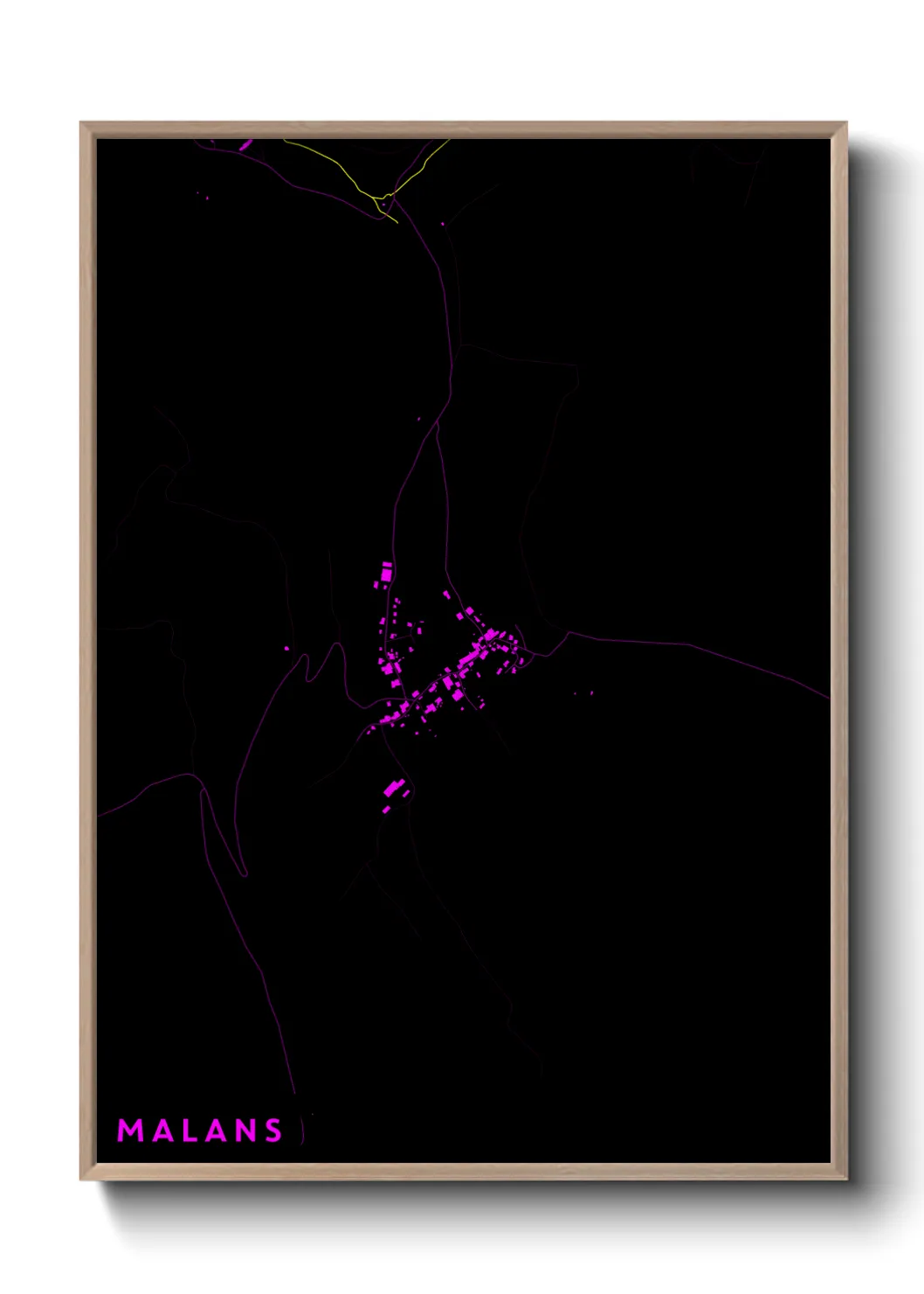 Une affiche de carte sur Malans
