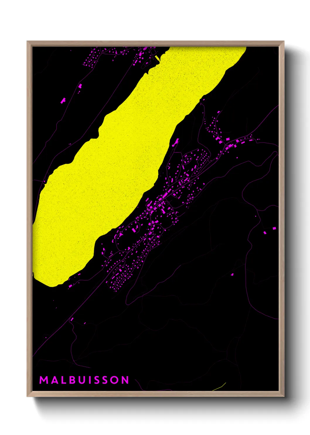 Une affiche de carte sur Malbuisson