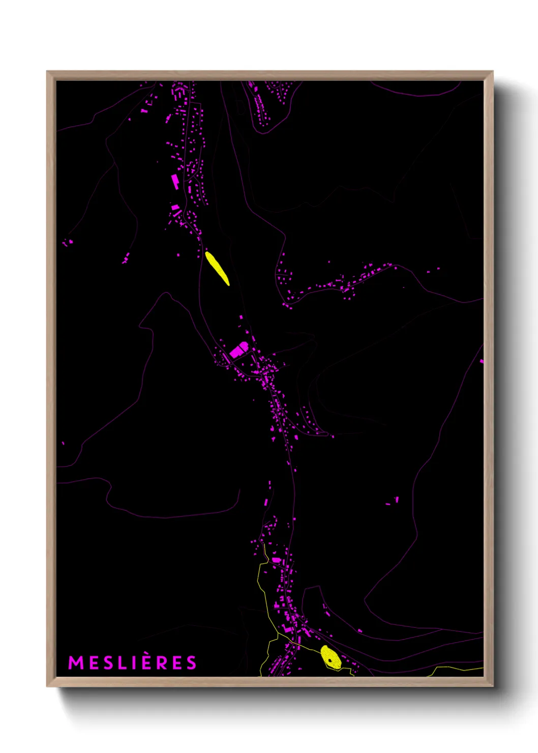 Une affiche de carte sur Meslières
