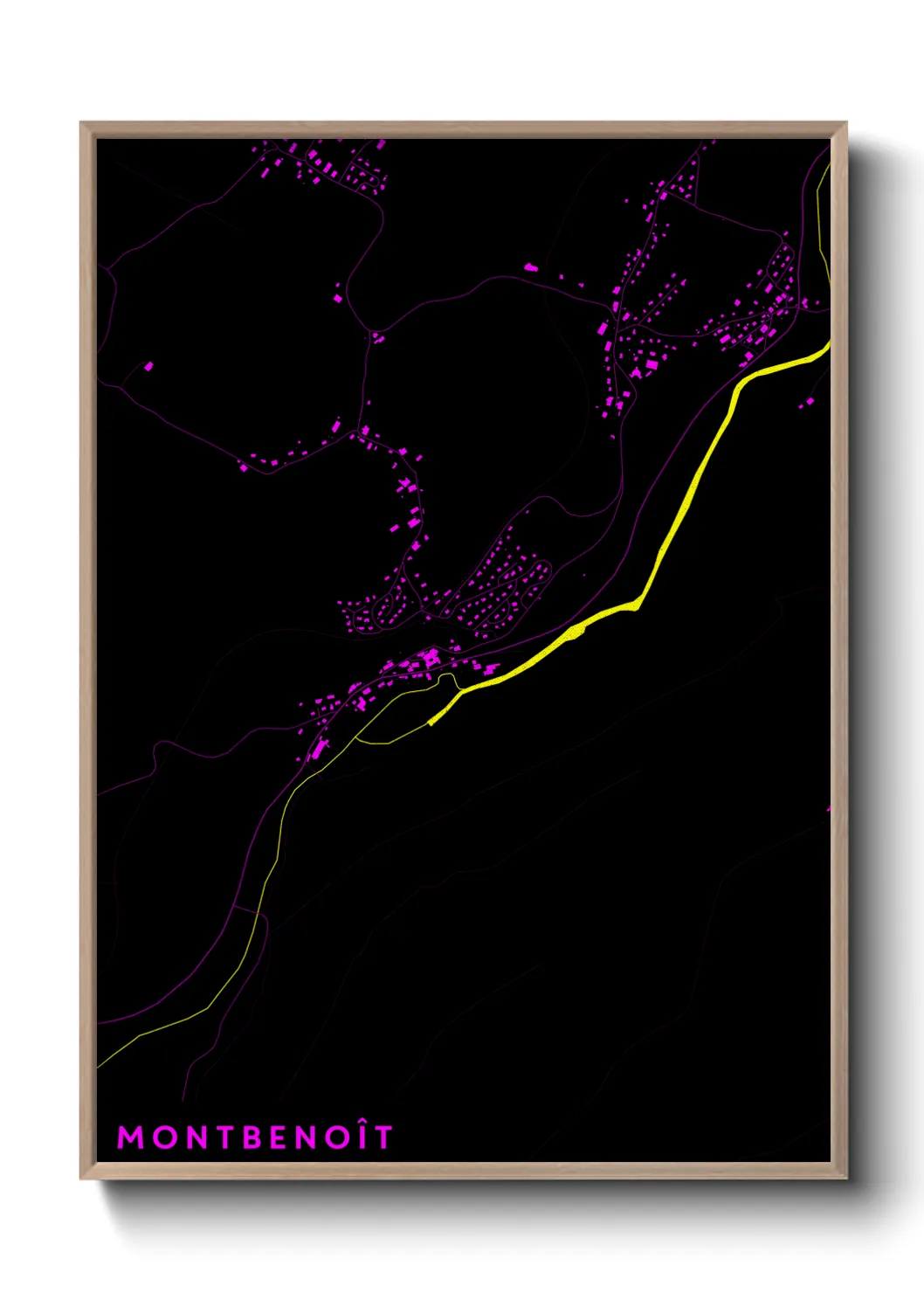 Une affiche de carte sur Montbenoît