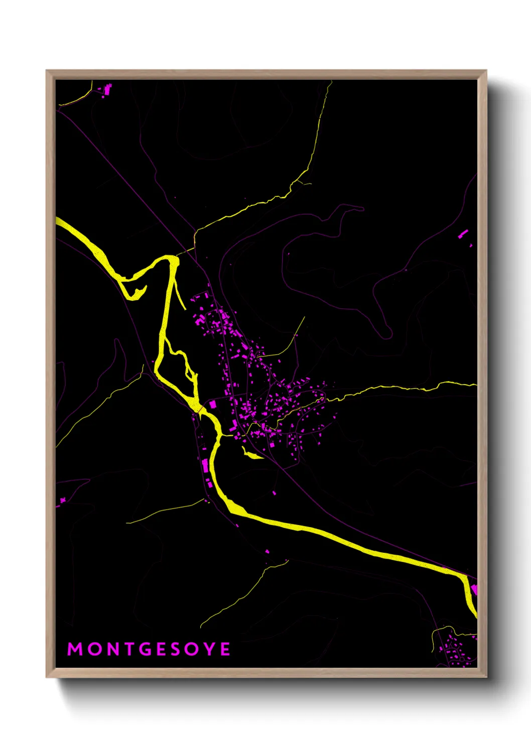 Une affiche de carte sur Montgesoye