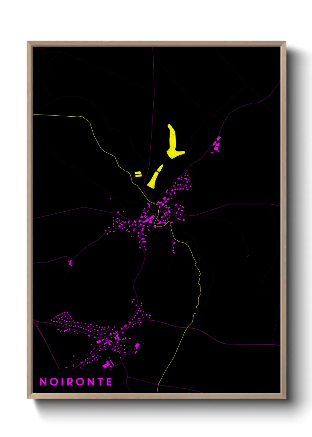 Une affiche de carte sur Noironte