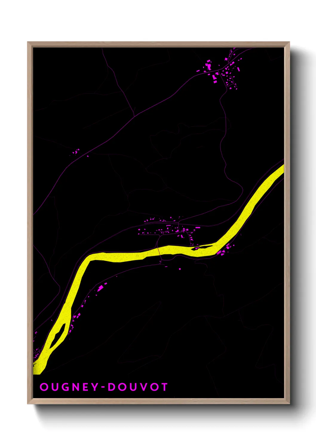 Une affiche de carte sur Ougney-Douvot