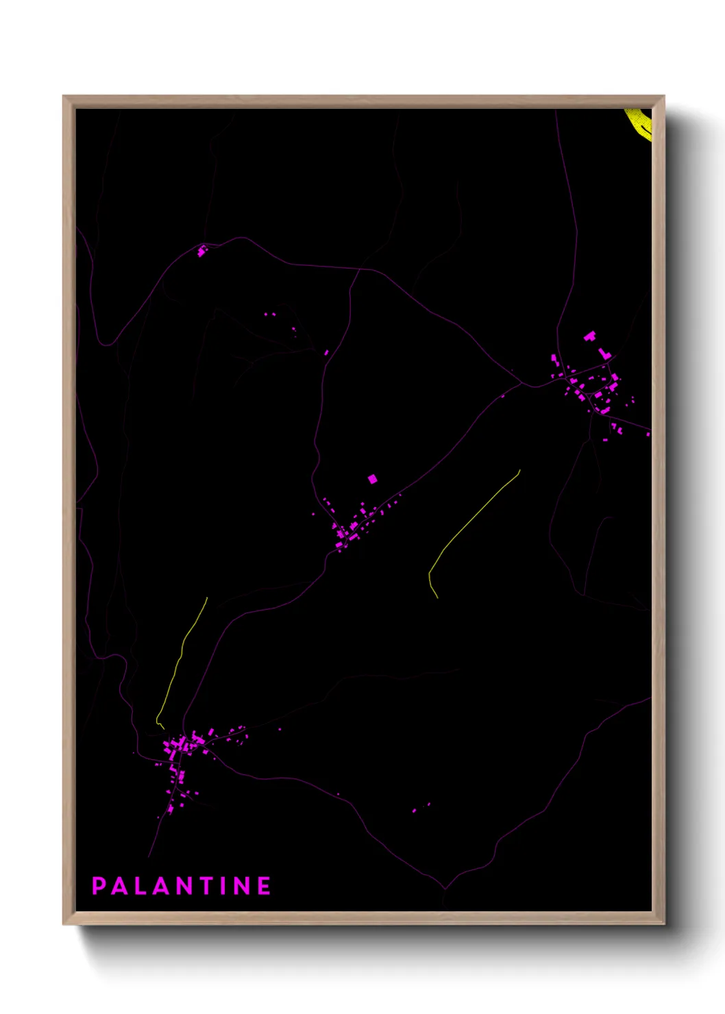 Une affiche de carte sur Palantine