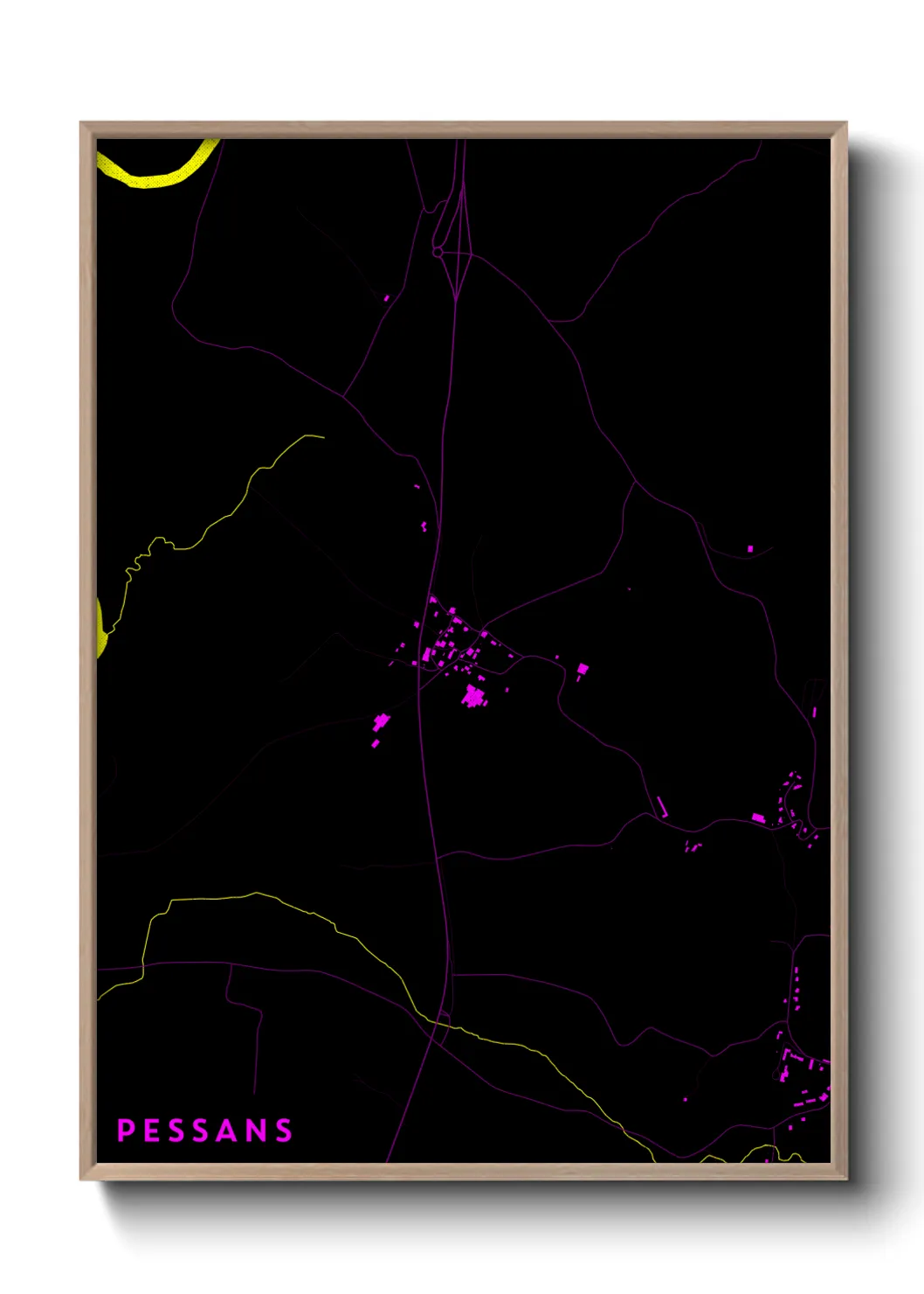 Une affiche de carte sur Pessans