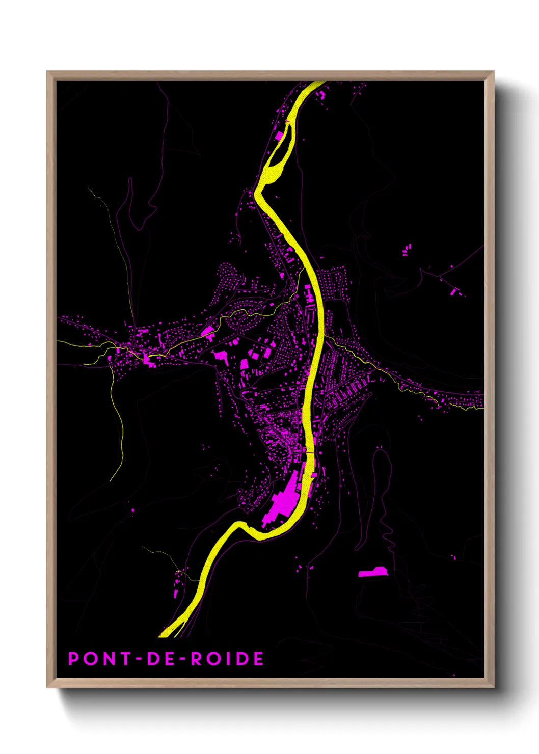 Une affiche de carte sur Pont-de-Roide