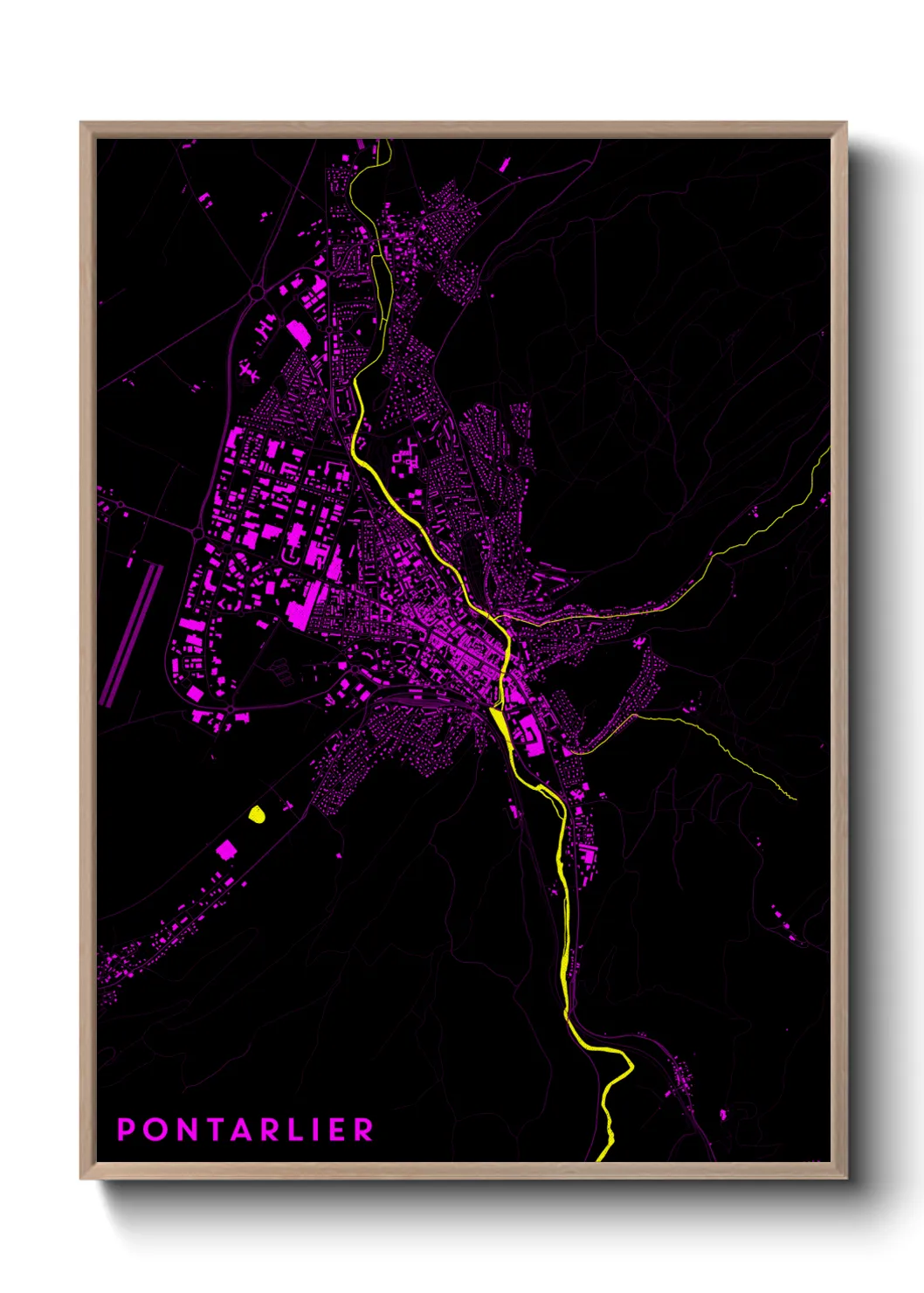 Une affiche de carte sur Pontarlier
