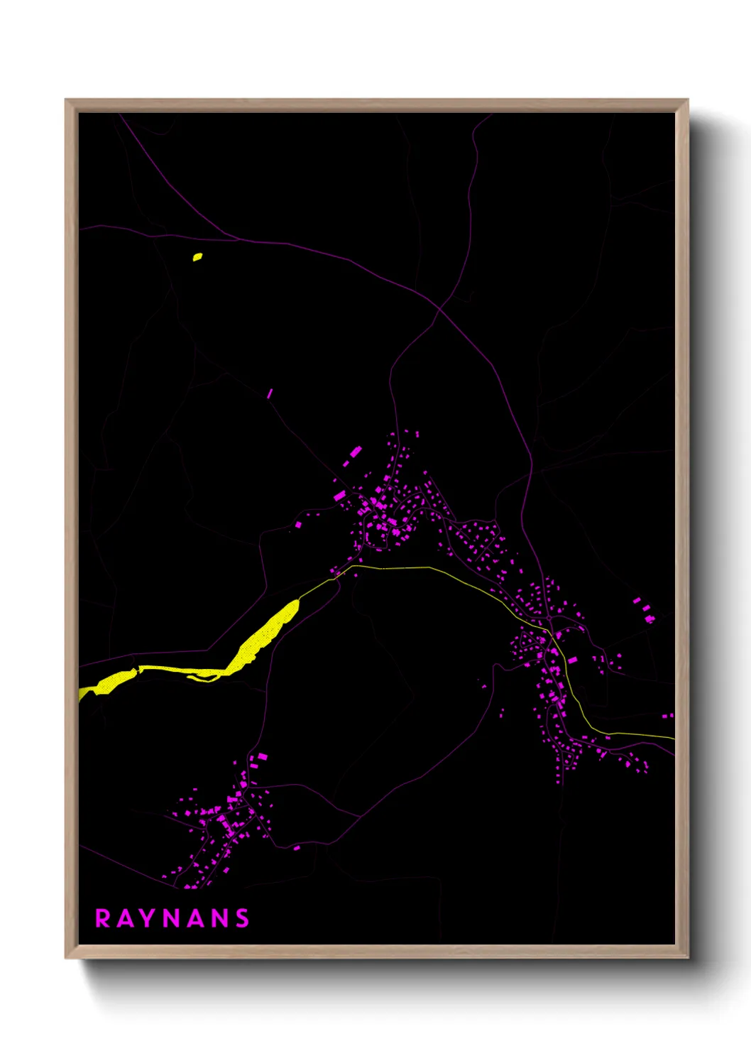 Une affiche de carte sur Raynans