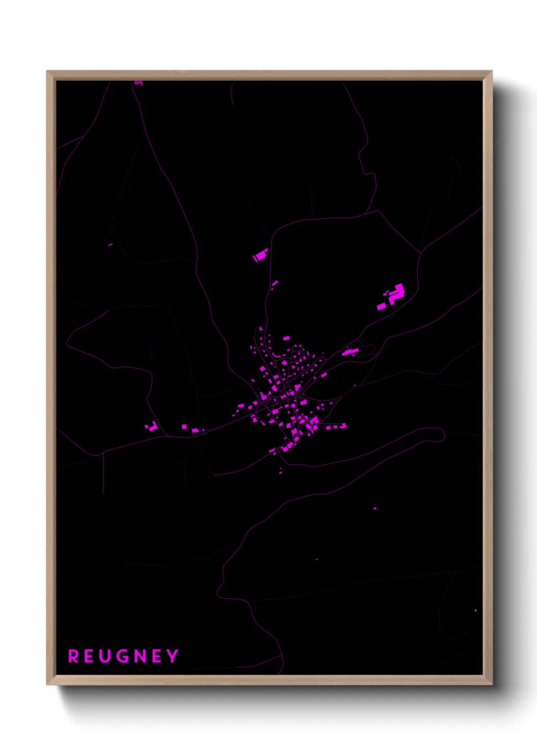 Une affiche de carte sur Reugney