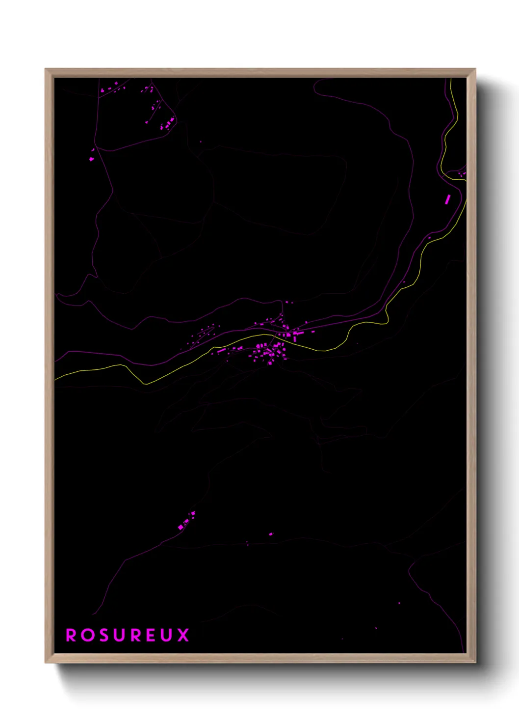 Une affiche de carte sur Rosureux