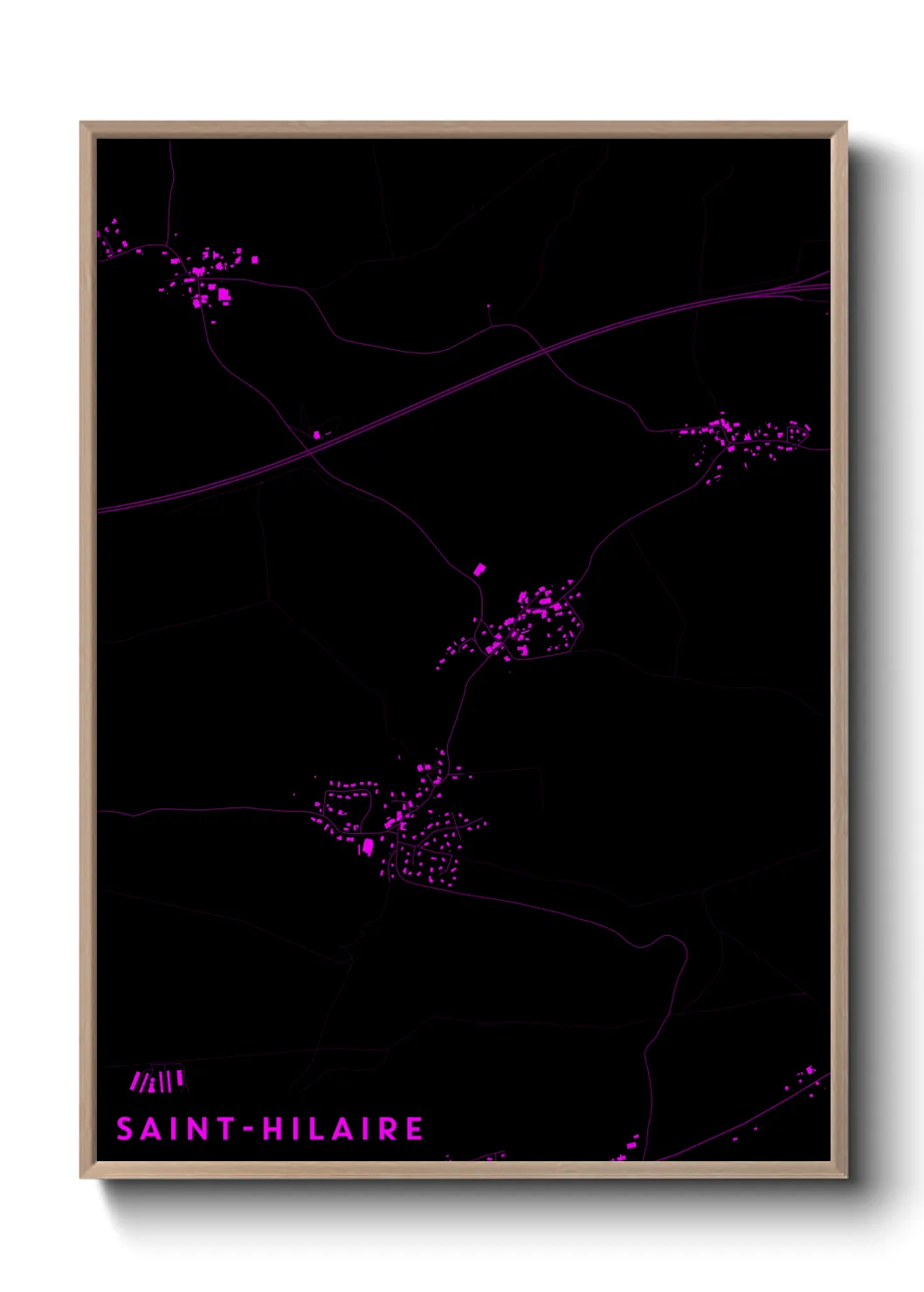 Une affiche de carte sur Saint-Hilaire