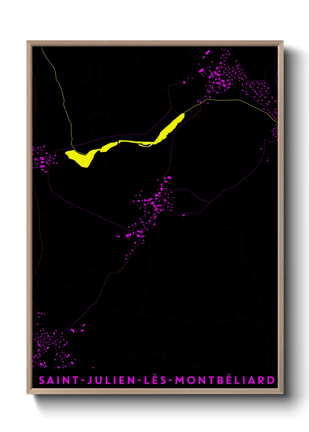 Une affiche de carte sur Saint-Julien-lès-Montbéliard