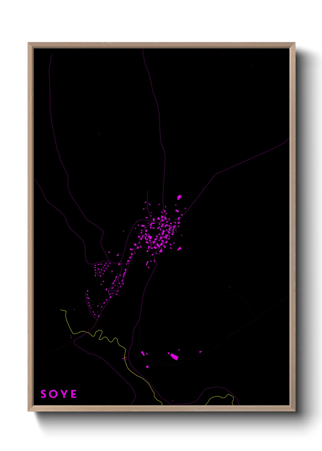 Une affiche de carte sur Soye