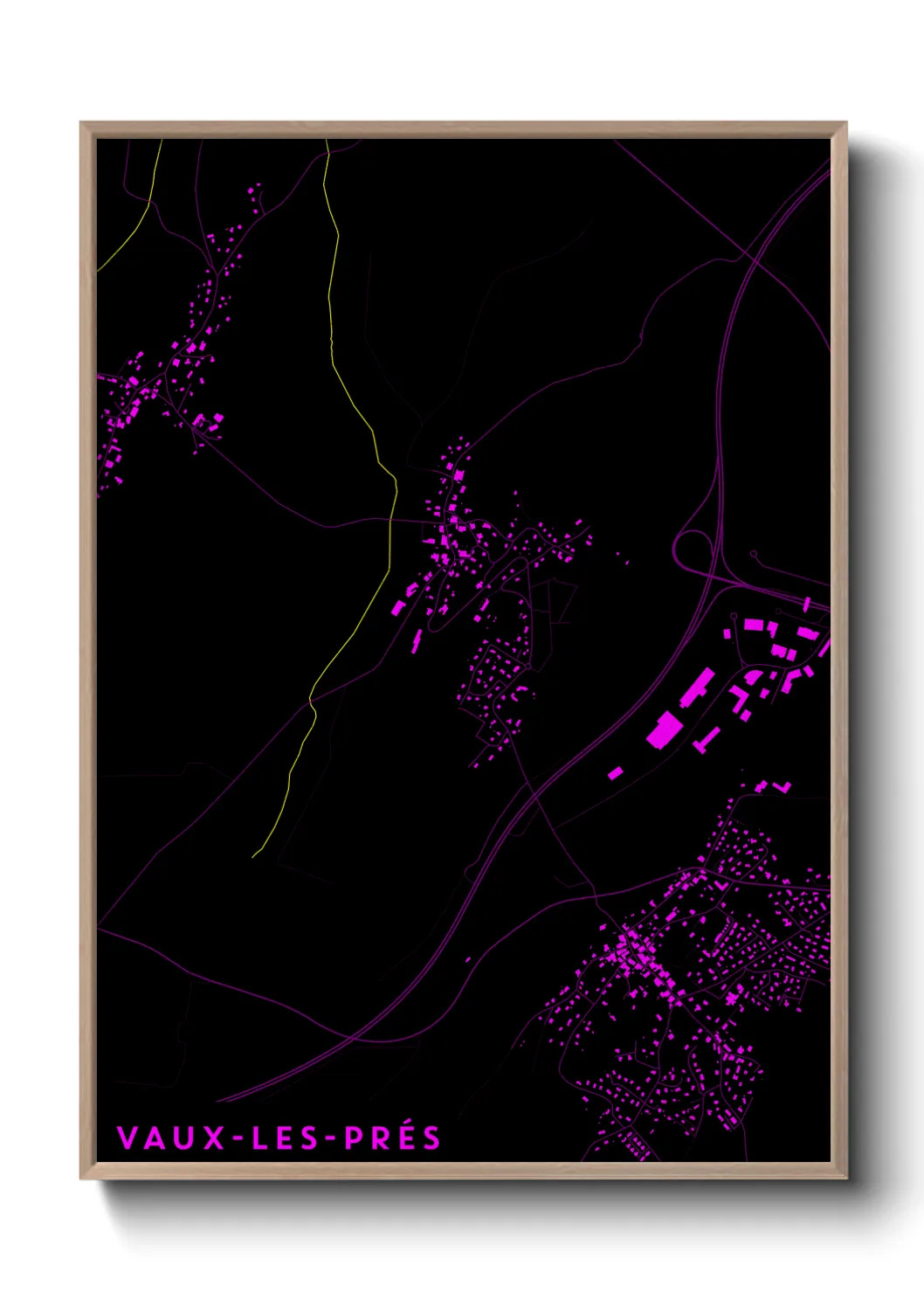 Une affiche de carte sur Vaux-les-Prés