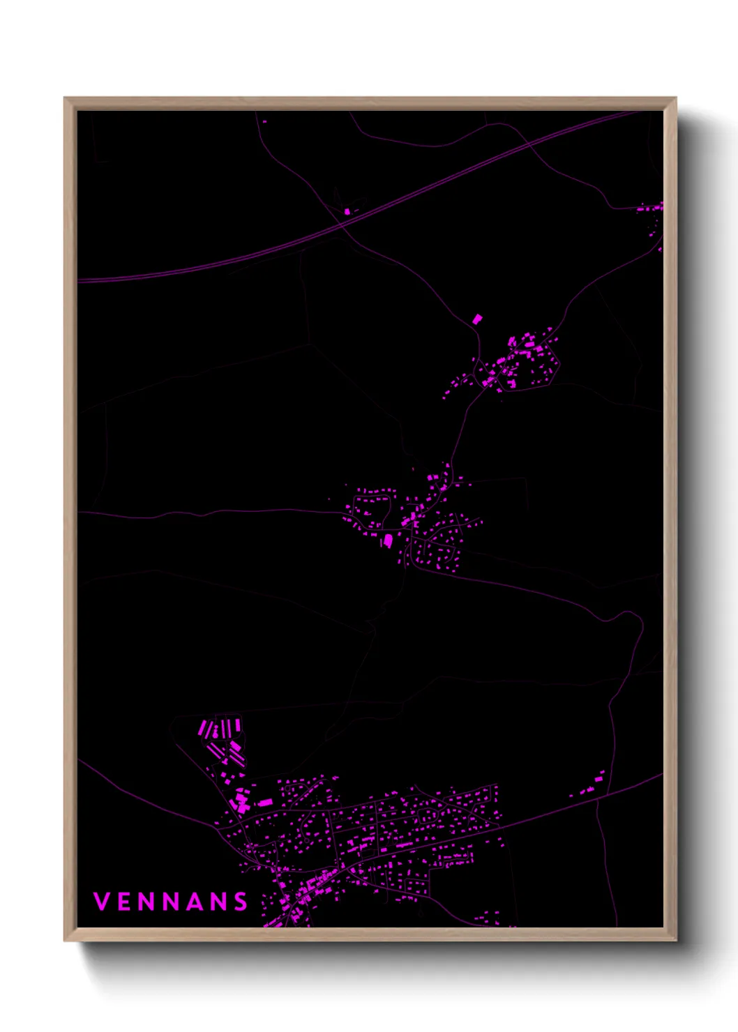 Une affiche de carte sur Vennans