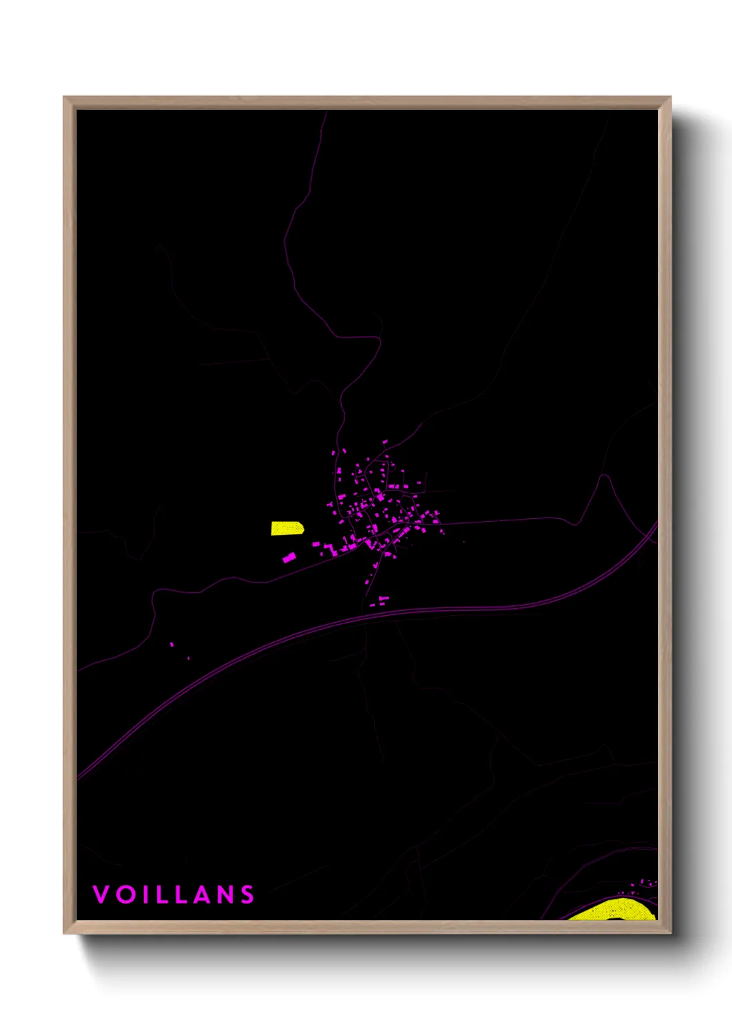 Une affiche de carte sur Voillans