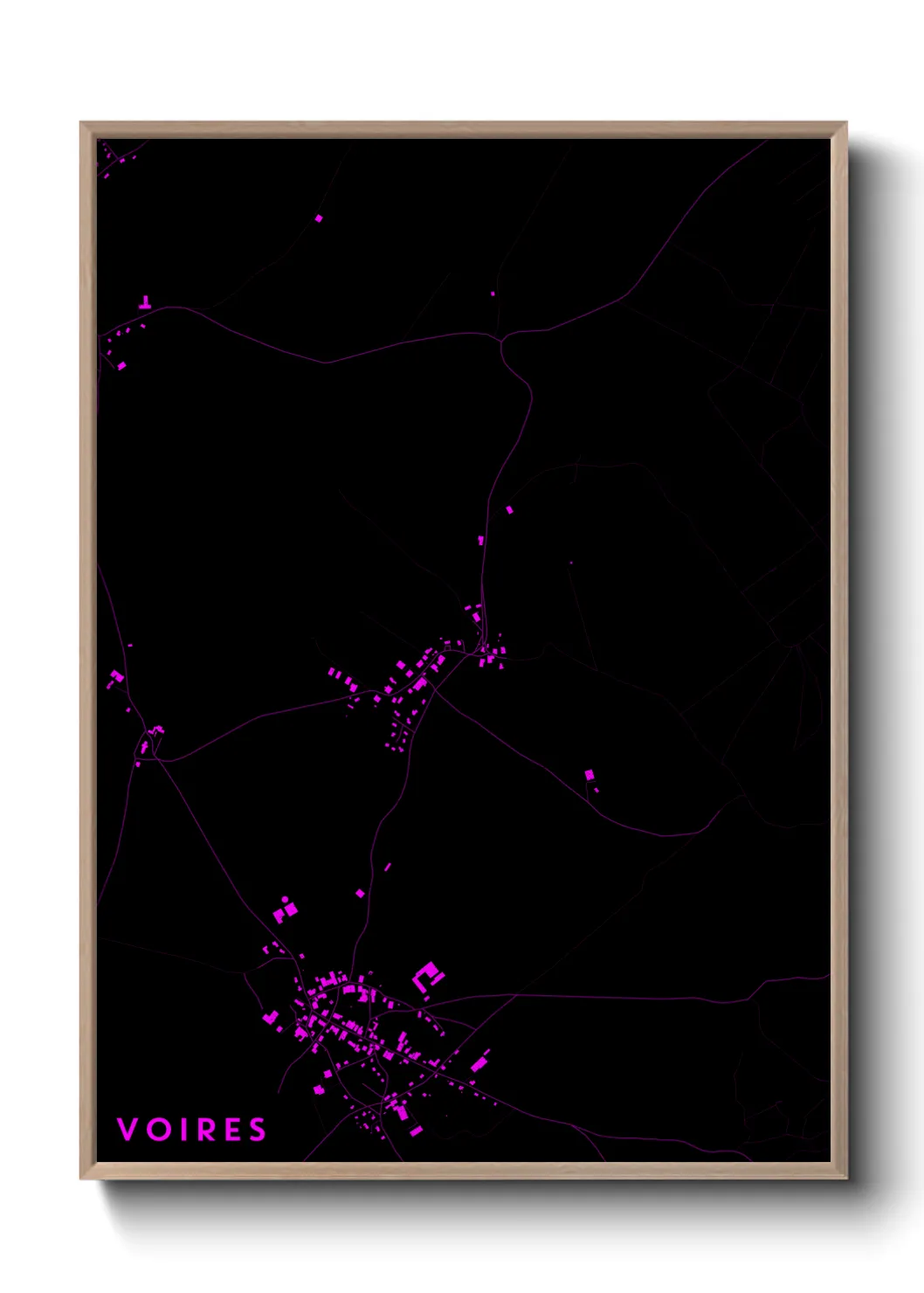 Une affiche de carte sur Voires