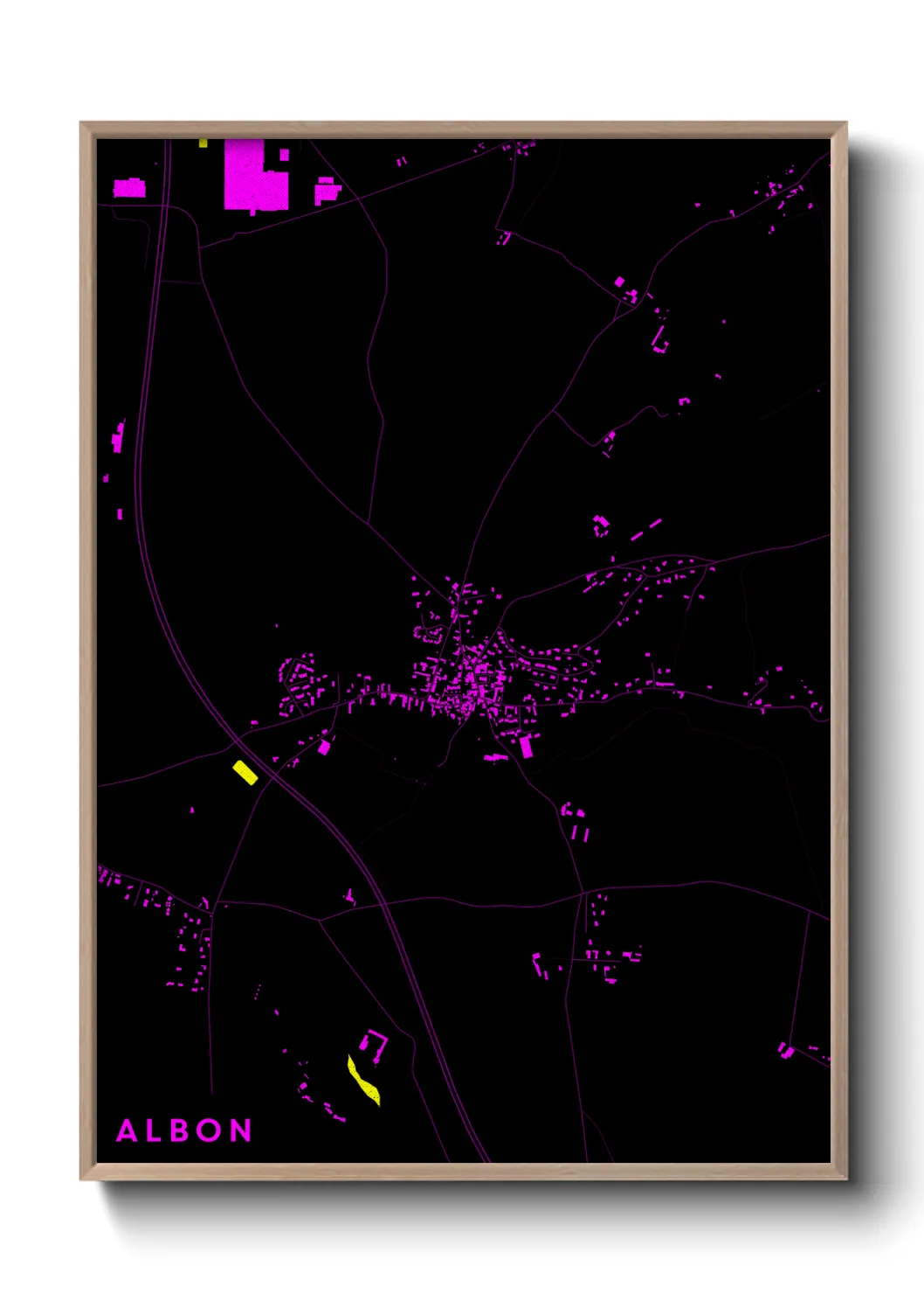 Une affiche de carte sur Albon