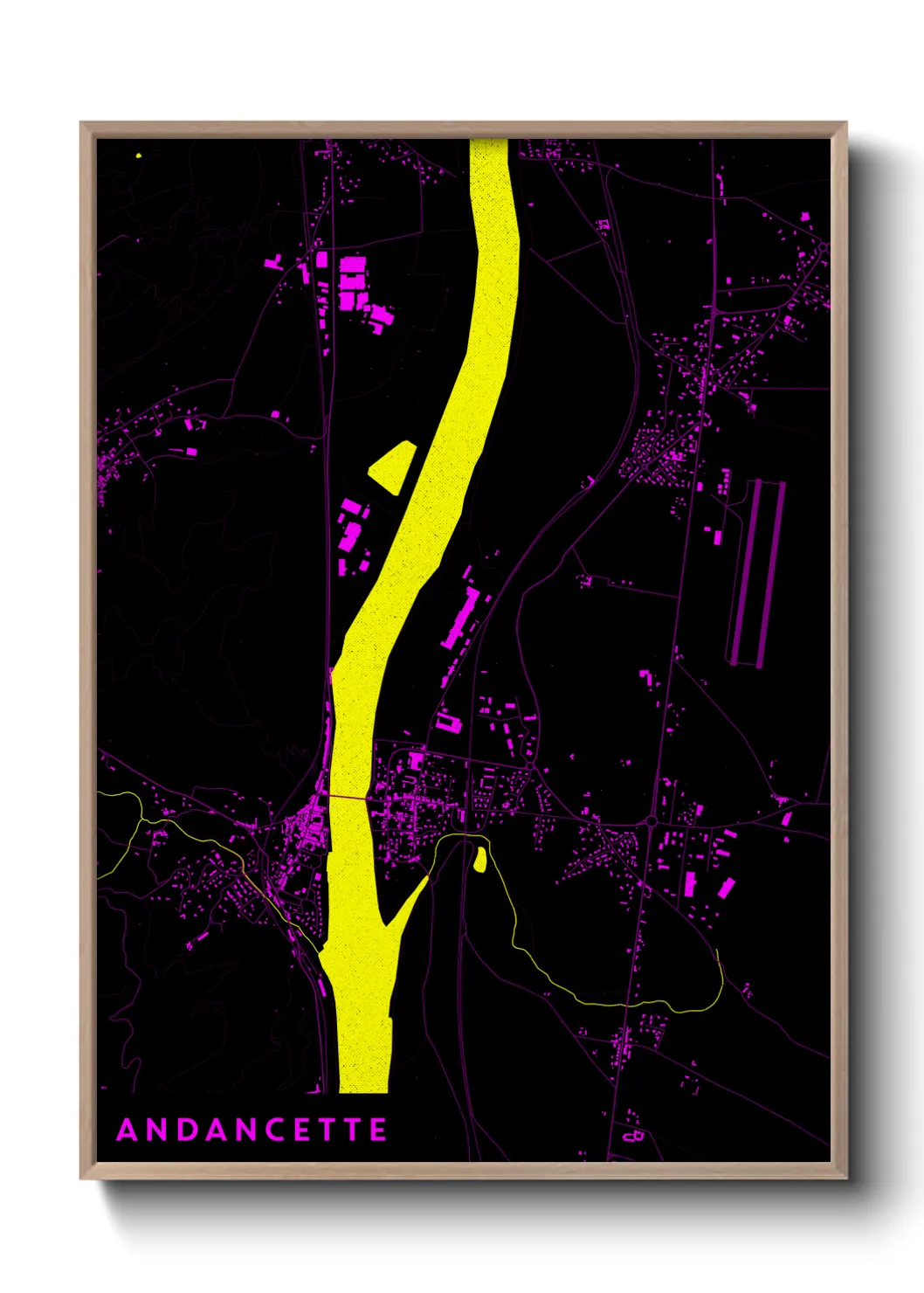 Une affiche de carte sur Andancette