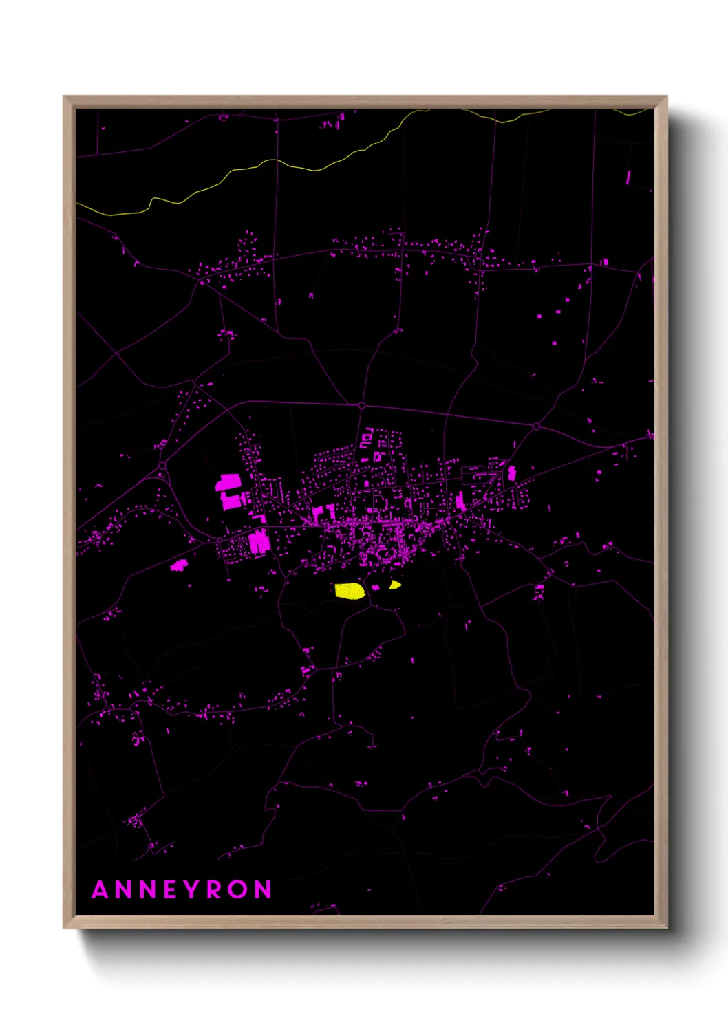 Une affiche de carte sur Anneyron