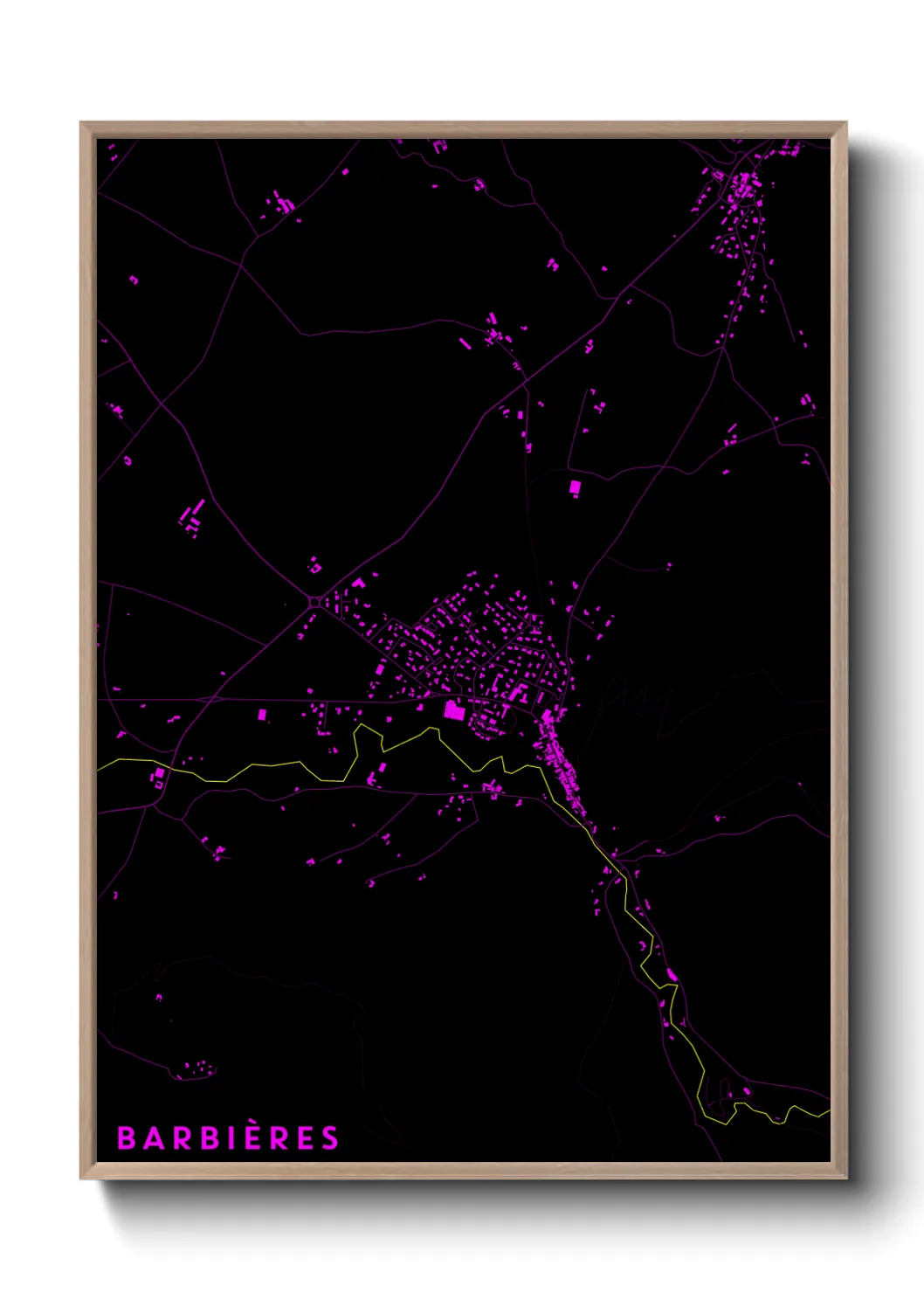 Une affiche de carte sur Barbières