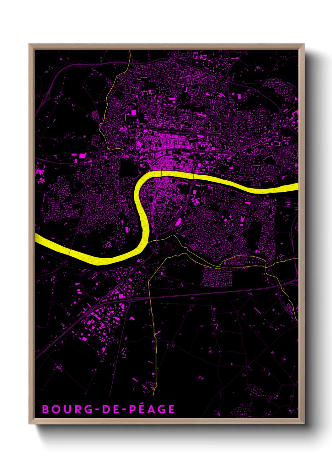 Une affiche de carte sur Bourg-de-Péage