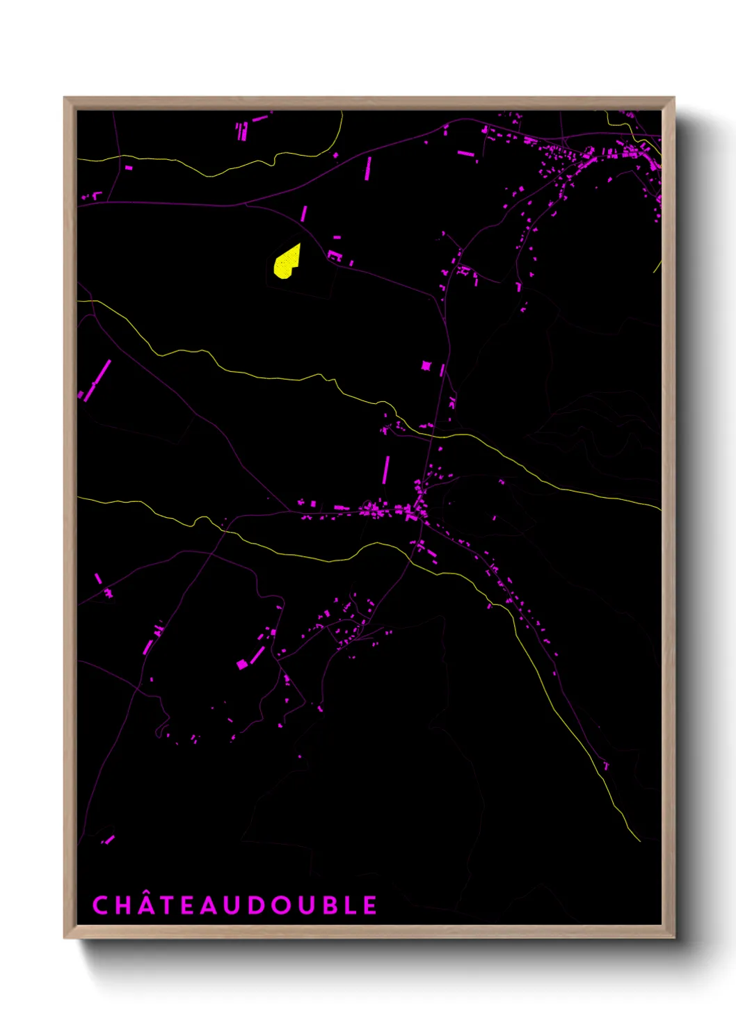 Une affiche de carte sur Châteaudouble