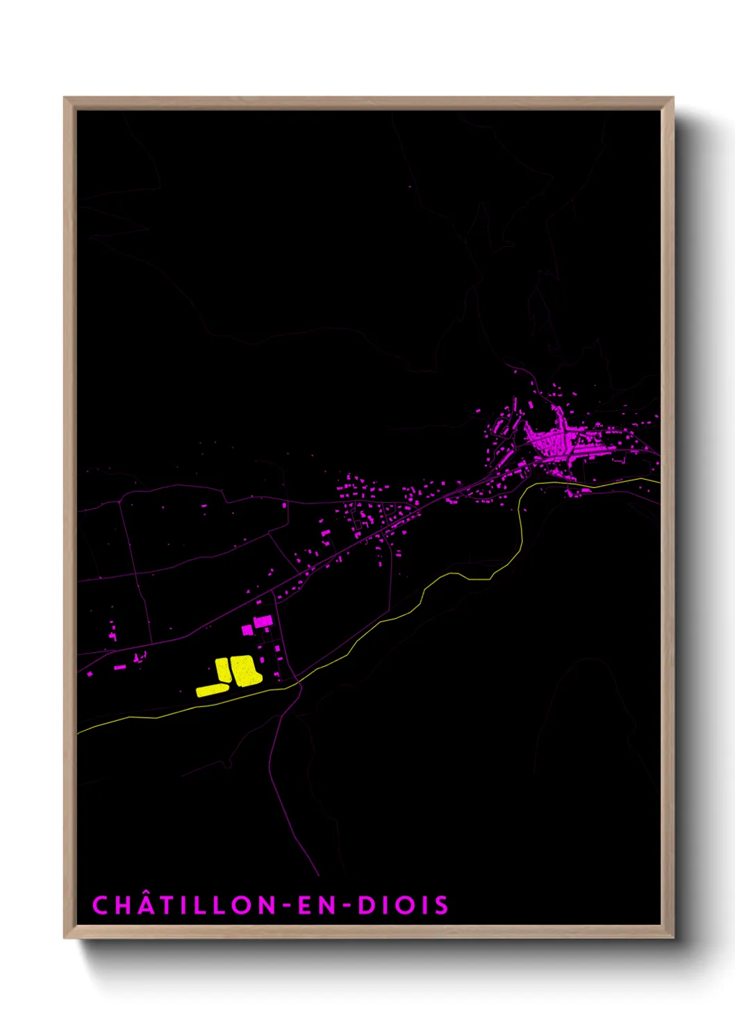 Une affiche de carte sur Châtillon-en-Diois