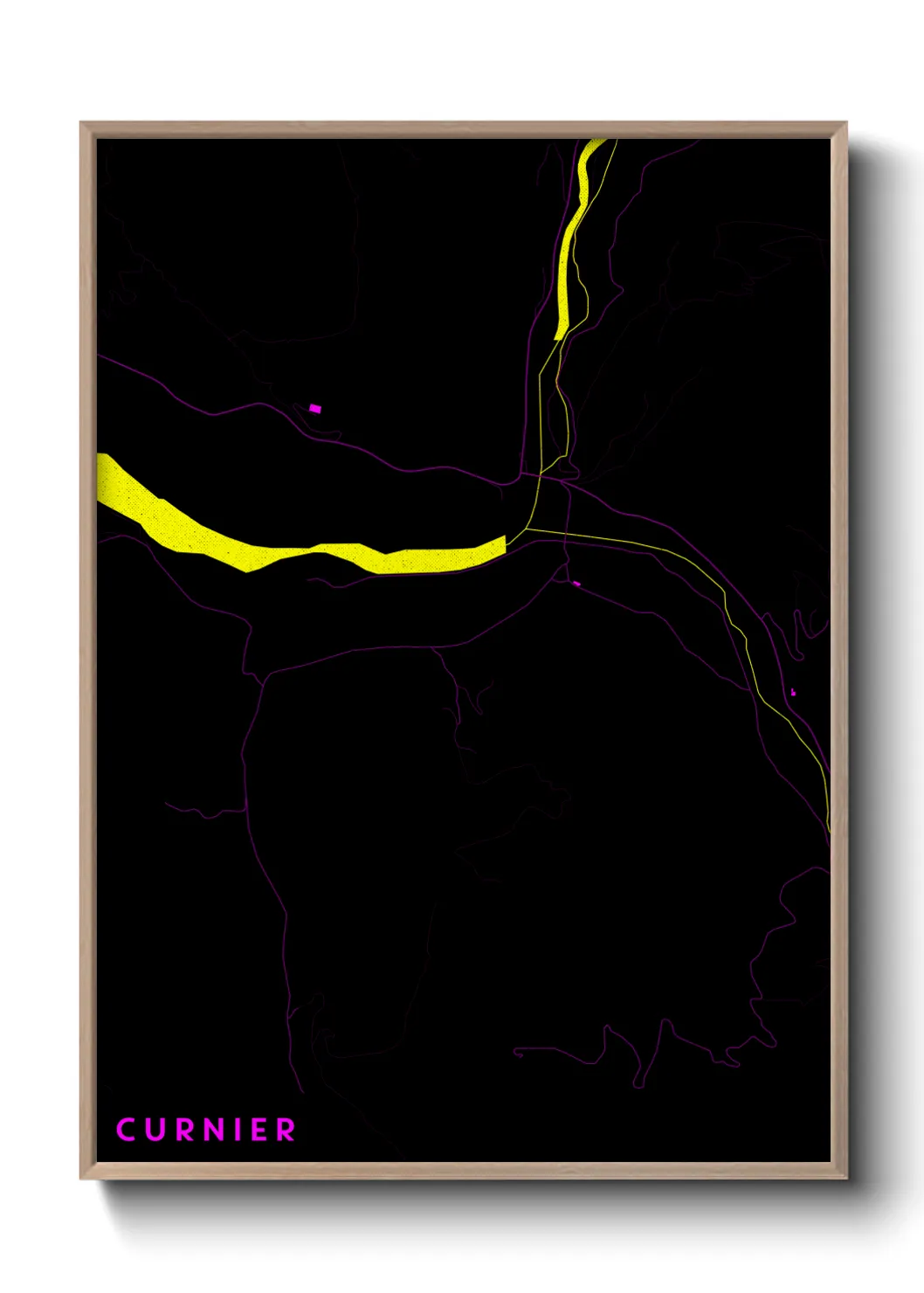 Une affiche de carte sur Curnier