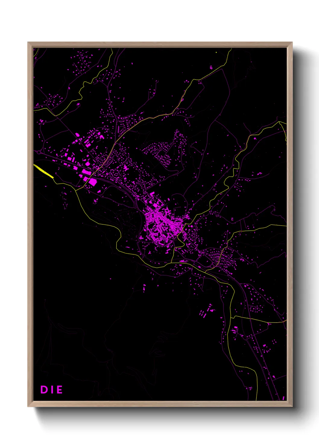 Une affiche de carte sur Die