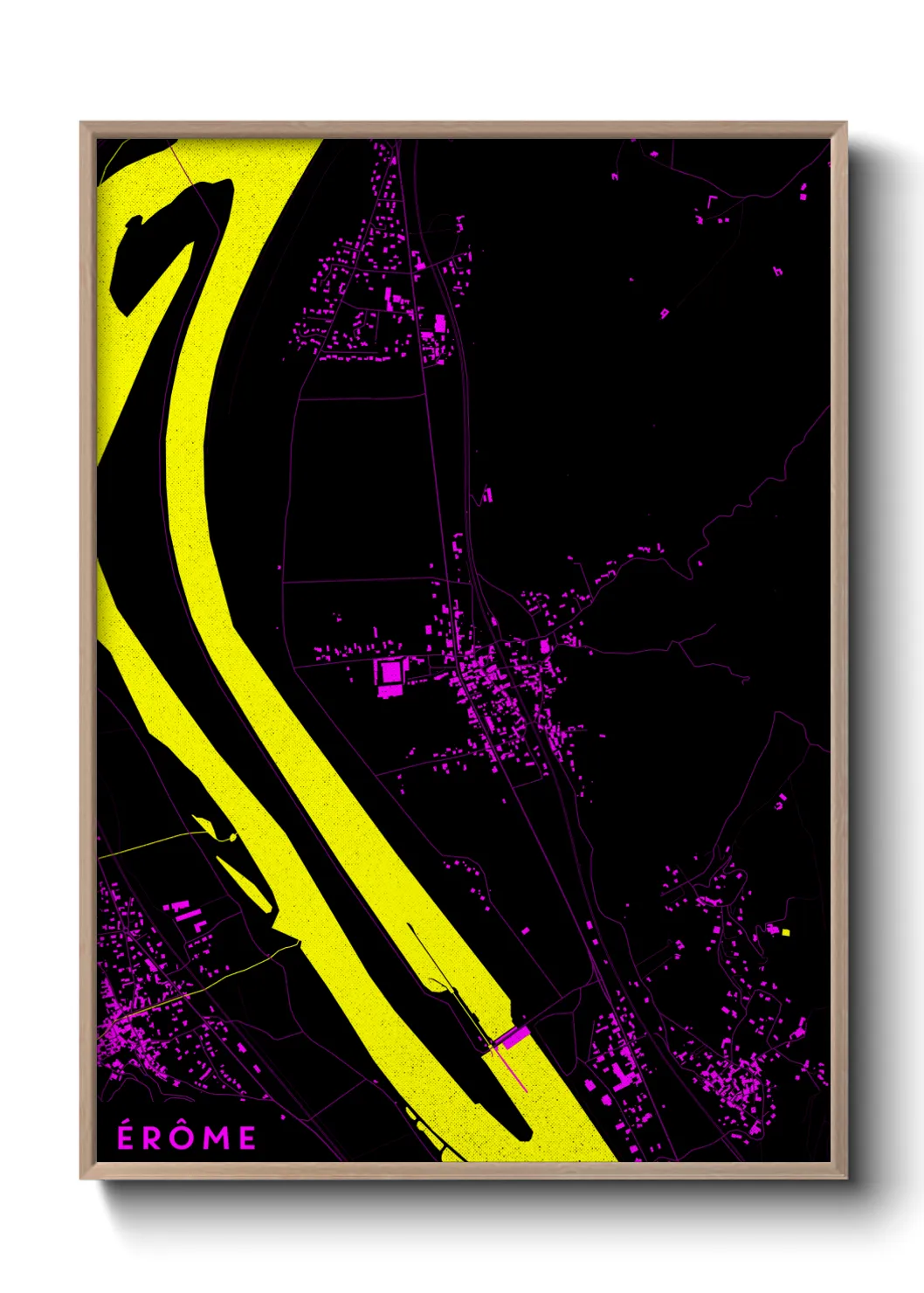Une affiche de carte sur Érôme