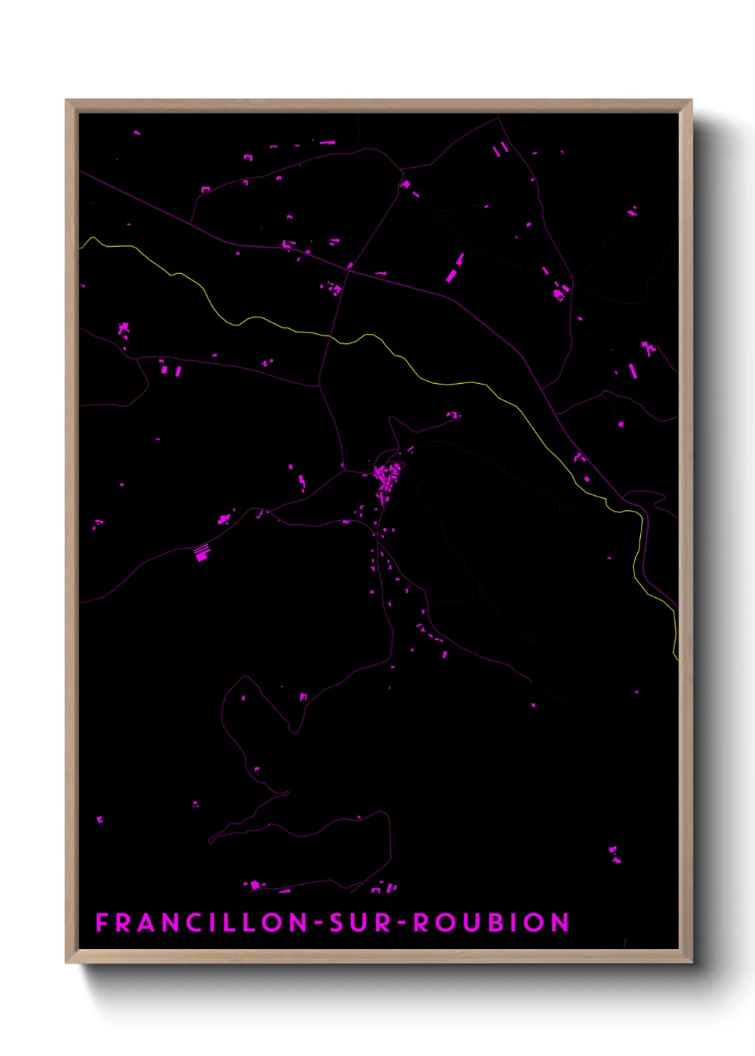 Une affiche de carte sur Francillon-sur-Roubion