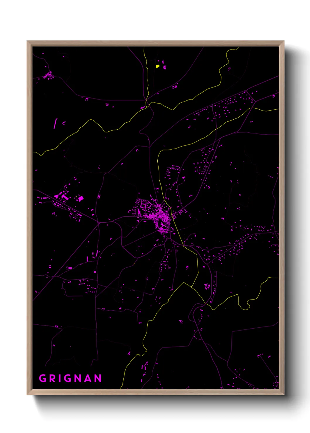 Une affiche de carte sur Grignan