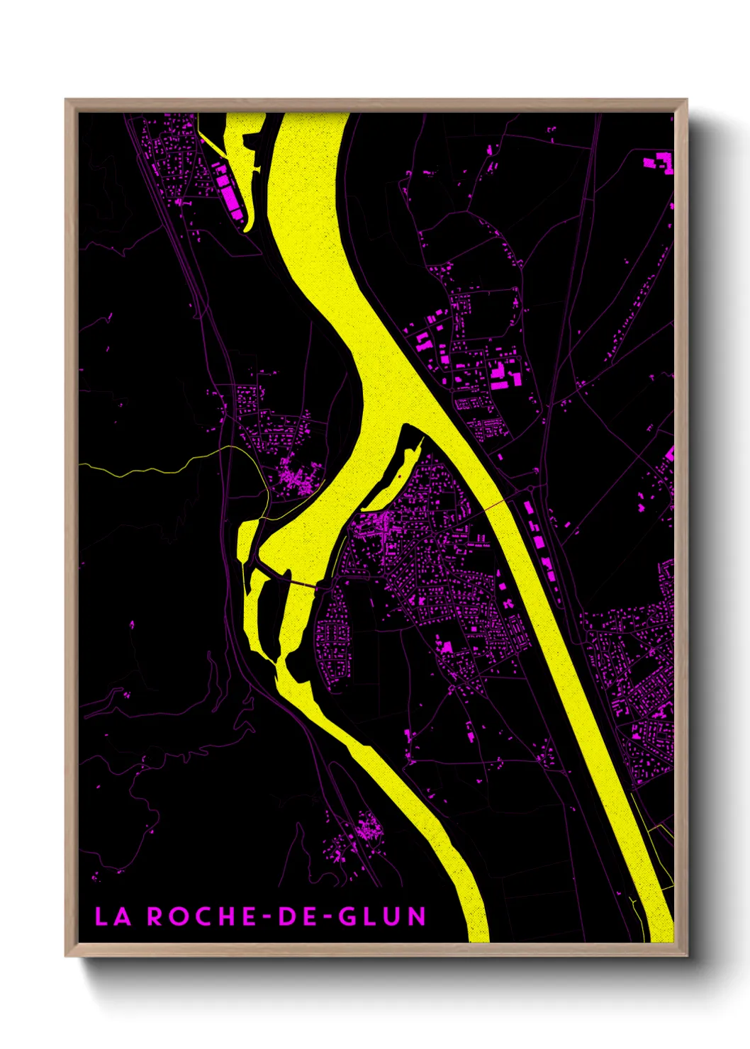 Une affiche de carte sur La Roche-de-Glun