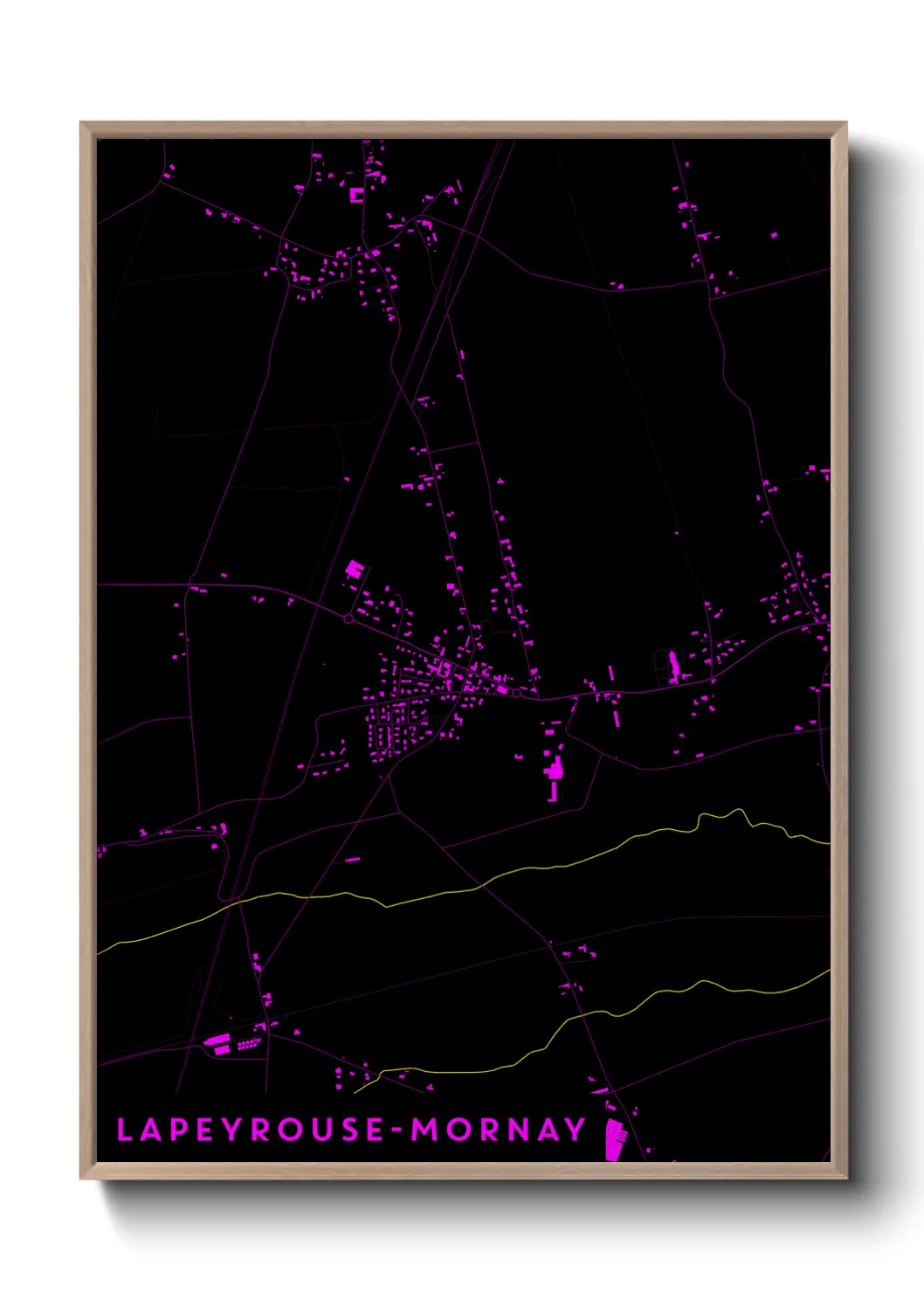 Une affiche de carte sur Lapeyrouse-Mornay
